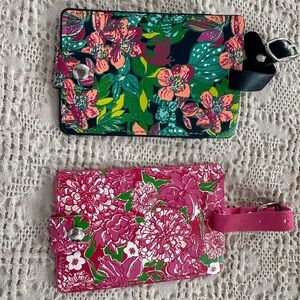 Lilly Pulitzer Floral Luggage Tags in Pink, Green and Black